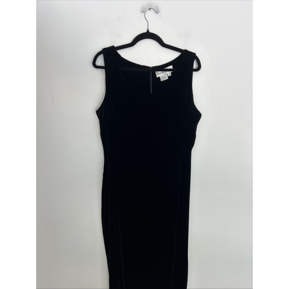 Galinda Wang Women 16 Sleeveless Velvet Silk Black Maxi Dress Classic Old Money